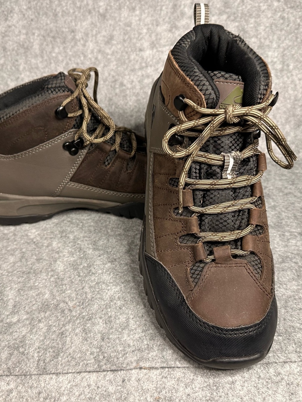 Ozark Trail Men's Brown Trail Hiking Work Boots - Durable Outdoor Oil Resistant